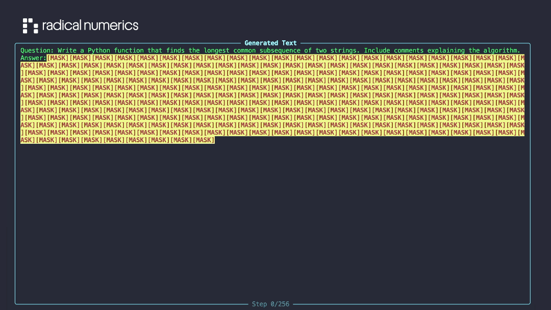 Diffusion LLM generation